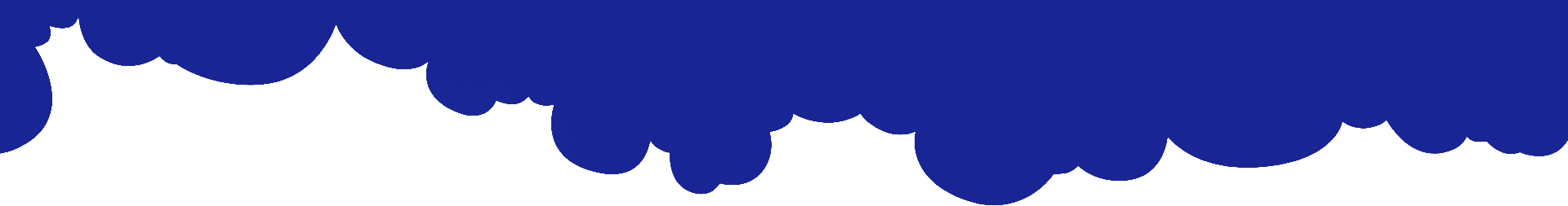 Blue abstract shapes flow across a green background